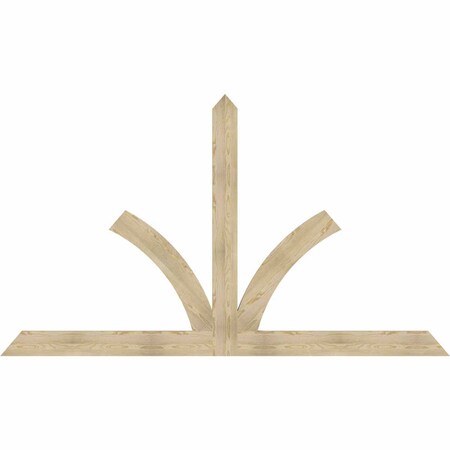 Ekena Millwork Richland Rough Sawn Timber Gable Bracket, Douglas Fir, 108"W x 63"H x 2"D x 6"F, 14/12 Pitch GBW108X63X0206RIC00RDF